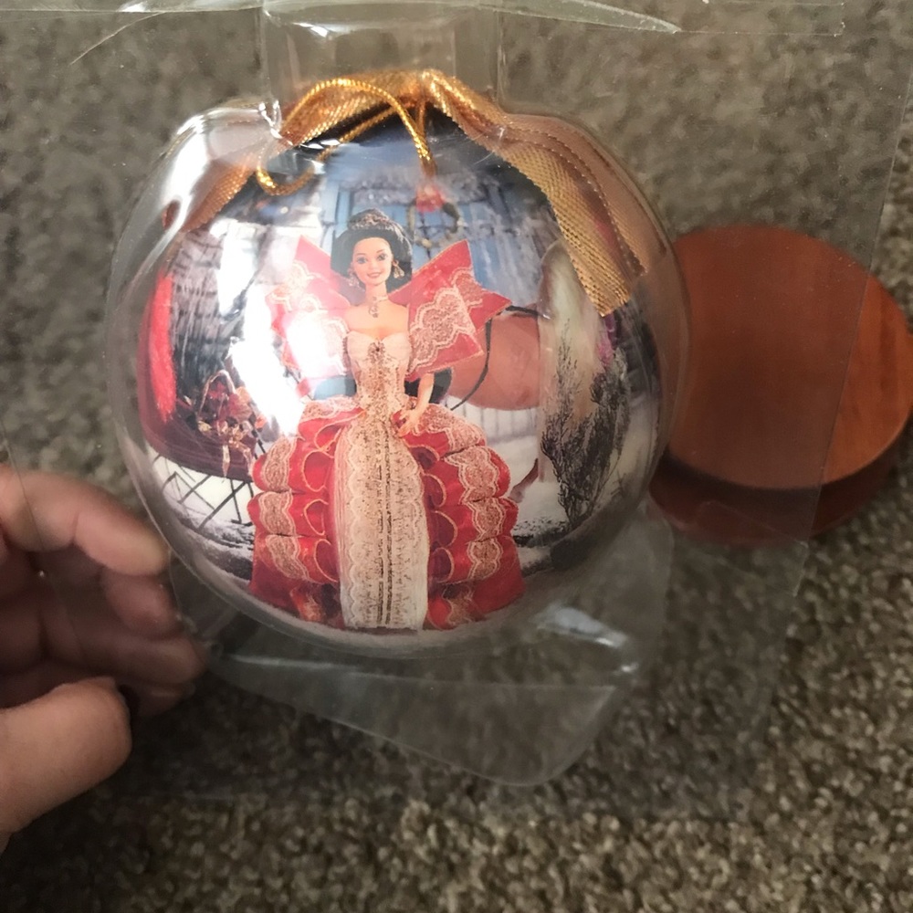 Vintage Barbie ornament with hanging stand